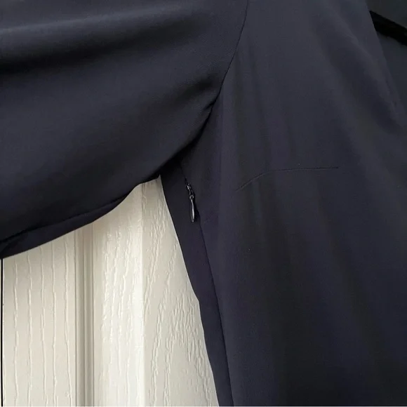 Abercrombie & Fitch Navy Chiffon Wrap Surplice 3/4 Sleeve Dress Large - Picture 6 of 9